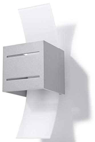 Nuevo! Sollux LORETO SL.0202 - Lámpara de pared para salón y dormitorio (aluminio), diseño cuadrado, color gris LED G-9 *** Lámparas - a un precio más asequible.