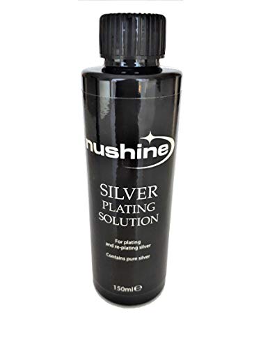 Nushine Solución de chapado en plata de 150 ml – placa permanentemente de plata pura sobre plata desgastada, latón, cobre y bronce (fórmula ecológica).