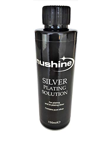 Nushine Solución de chapado en plata de 150 ml – placa permanentemente de plata pura sobre plata desgastada, latón, cobre y bronce (fórmula ecológica). Nushine Solución de chapado en plata de 150 ml – placa permanentemente de plata pura sobre plata desgastada, latón, cobre y bronce (fórmula ecológica).