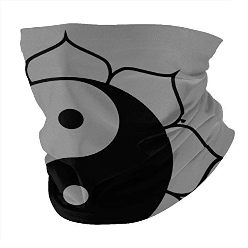 N/W Yin Yang - Pañuelo de cuello de flor de loto para la cabeza, pasamontañas