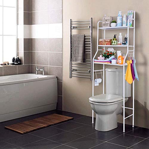 Nyana Home | Estantería de Baño sobre Inodoro | 3 Alturas | Soporte para Papel WC | Soportes para Toallas | Resistente a Agua y Polvo | Patas ajustables en Altura (Blanco) Nyana Home | Estantería de Baño sobre Inodoro | 3 Alturas | Soporte para Papel WC | Soportes para Toallas | Resistente a Agua y Polvo | Patas ajustables en Altura (Blanco)