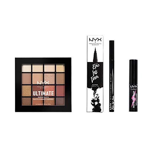 NYX Professional Makeup Kit de Maquillaje de Ojos, Incluye Mini Máscara de Pestañas, Eyeliner y Paleta de Sombras de Ojos NYX Professional Makeup Kit de Maquillaje de Ojos, Incluye Mini Máscara de Pestañas, Eyeliner y Paleta de Sombras de Ojos