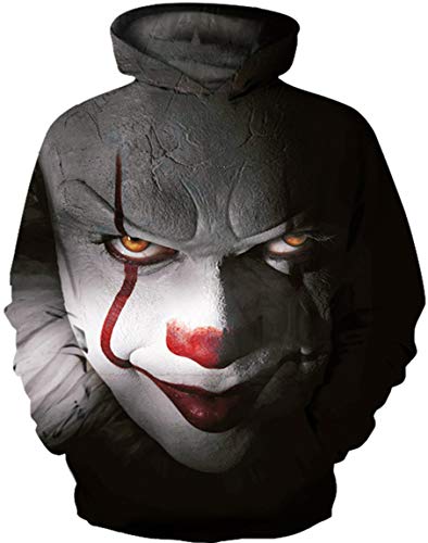 Ocean Plus Niño 3D Sudaderas con Capucha con Bolsillo Canguro Adolescente Sudadera Divertida Suéter Estampado Digital Hoodie (XXL (Altura: 145-155 cm), Payaso Diablo) Ocean Plus Niño 3D Sudaderas con Capucha con Bolsillo Canguro Adolescente Sudadera Divertida Suéter Estampado Digital Hoodie (XXL (Altura: 145-155 cm), Payaso Diablo)