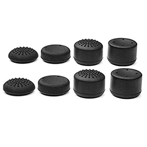 OcioDual 8 Fundas Cubiertas Protectoras de Silicona Negras para Thumbstick Joystick L3 R3 del Mando Dualshock 4 PS4/Slim/Pro