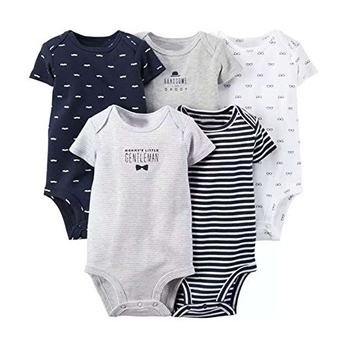 Odziezet Mono Bebe Recién Nacido Niña Niño Body Mameluco Sin Pies Algodón Romper Verano Pack 5 para 3-24 Meses