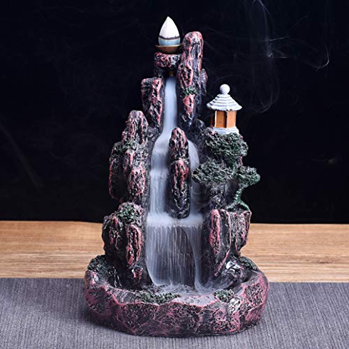 OMUSAKA Quemador de Incienso de reflujo Mountain River Waterfall Smoke Holder Home Office Teahouse Decoration Incense Craft