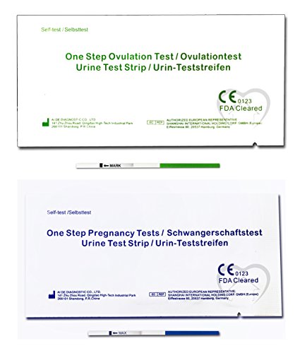 One Step - 10 Prueba de Ovulación 20 mIU/ml y 2 Tests de Embarazo 10mIU/ml - Nuevo Formato Económico de 2,5 mm
