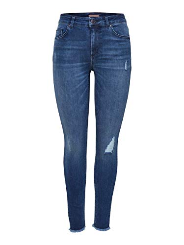 Only Nos Onlblush Mid Ank Raw Jeans Rea2077 Noos, Vaqueros Skinny para Mujer, Azul (Medium Blue Denim), W42/L30 (Talla del fabricante: X-Large) Only Nos Onlblush Mid Ank Raw Jeans Rea2077 Noos, Vaqueros Skinny para Mujer, Azul (Medium Blue Denim), W42/L30 (Talla del fabricante: X-Large)