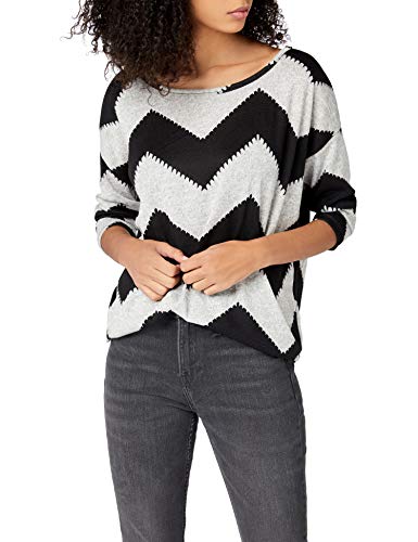 Only onlELCOS 4/5 AOP Top JRS Noos Camisa Manga Larga, Multicolor (Light Grey Melange AOP:w. Black Zigzag), 36 (Talla del Fabricante: Small) para Mujer Only onlELCOS 4/5 AOP Top JRS Noos Camisa Manga Larga, Multicolor (Light Grey Melange AOP:w. Black Zigzag), 36 (Talla del Fabricante: Small) para Mujer