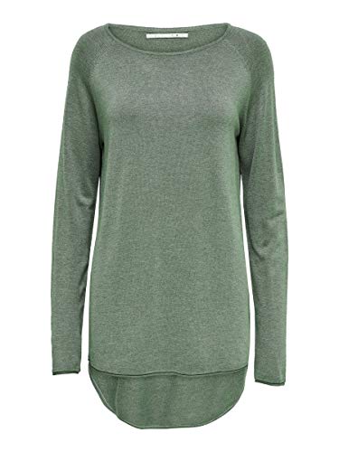Only Onlmila Lacy L/s Long Pullover Knt Noos suéter, Verde (Chinois Green Detail: W. Melange), 38 (Talla del Fabricante: Small) para Mujer