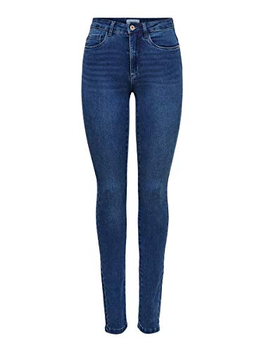 ONLY Onlroyal High Waist Skinny Jeans Vaqueros, Medium Blue Denim, 38W / 34L para Mujer ONLY Onlroyal High Waist Skinny Jeans Vaqueros, Medium Blue Denim, 38W / 34L para Mujer