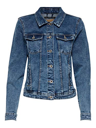 Only Onltia Dnm Jacket BB MB Bex02 Noos Chaqueta vaquera, Azul (Medium Blue Denim Medium Blue Denim), 42 (Talla del fabricante: 40) para Mujer