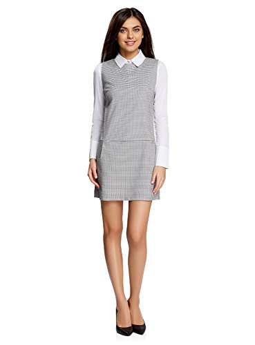 oodji Ultra Mujer Vestido Básico con Bolsillos, Gris, ES 40 / M oodji Ultra Mujer Vestido Básico con Bolsillos, Gris, ES 40 / M