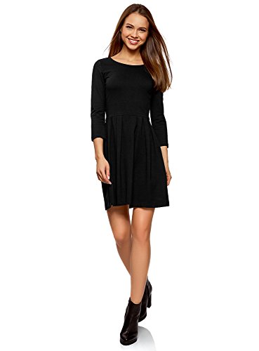 oodji Ultra Mujer Vestido de Punto Entallado, Negro, ES 34 / XXS oodji Ultra Mujer Vestido de Punto Entallado, Negro, ES 34 / XXS