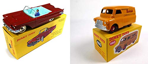 OPO 10 - Conjunto de 2 Autos Norev para DeAgostini Dinky Toys: Bedford Van Kodak + Ford Thunderbird (480 + 555)