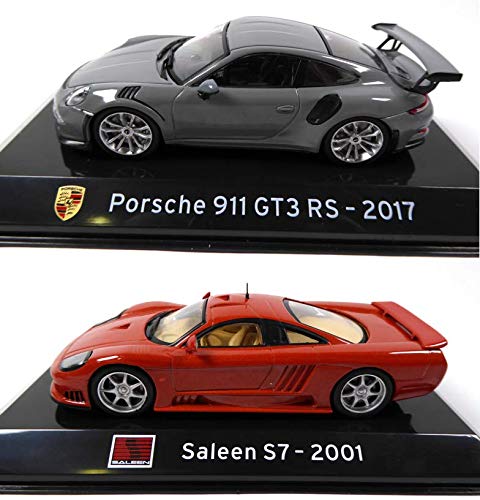 OPO 10 - Lote de 2 Coches: Compatible con Porsche 911 GT3 RS + Saleen S7 / Ixo 1/43 (S28 + S29)