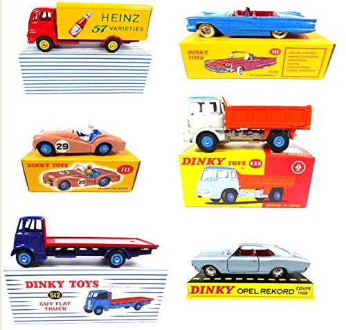 OPO 10 - Lote de 6 Autos Norev para DeAgostini Dinky Toys: Triumph Thunderbird Rekord Bedford Truck Heinz (MARDT6)