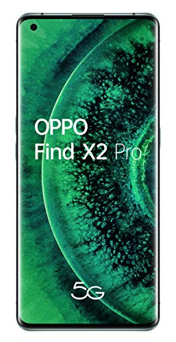 OPPO Find X2 PRO 5G – Pantalla de 6.7" (OLED, 12GB/512GB, Snapdragon 865, 4.260 mAh, cámara trasera 48MP+48MP+13MP, cámara frontal 32MP, Android 10,) Verde [Modelo exclusivo Amazon]