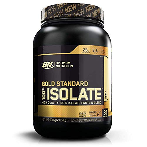 Optimum Nutrition 100% Gold Standard Isolate, Proteina Whey Isolate en Polvo para Aumentar Masa Muscular, Proteina Isolada, Vainilla, 31 Porciones, 930 g Optimum Nutrition 100% Gold Standard Isolate, Proteina Whey Isolate en Polvo para Aumentar Masa Muscular, Proteina Isolada, Vainilla, 31 Porciones, 930 g