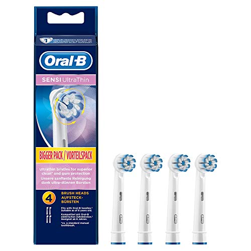 Oral-B Sensi UltraThin, Cabezales De Repuesto Para Cepillo De Dientes Eléctrico, Pack 4 Unidades