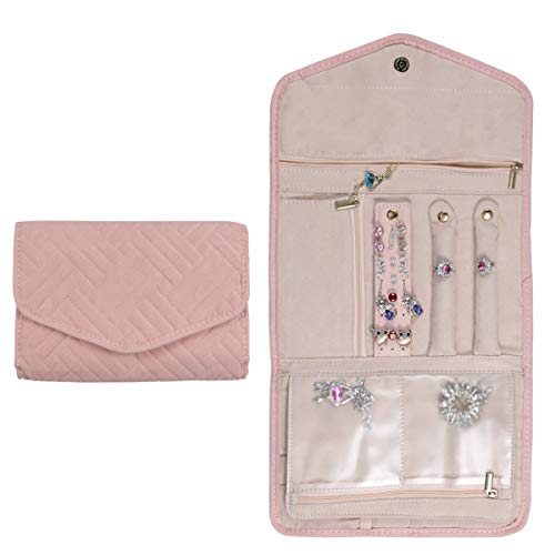OrgaWise Joyero Viaje Voyage Plegable Multifuncional, para Joyas, Collares, Pendientes, Anillos, Pulseras, ect (Rosa-B) OrgaWise Joyero Viaje Voyage Plegable Multifuncional, para Joyas, Collares, Pendientes, Anillos, Pulseras, ect (Rosa-B)