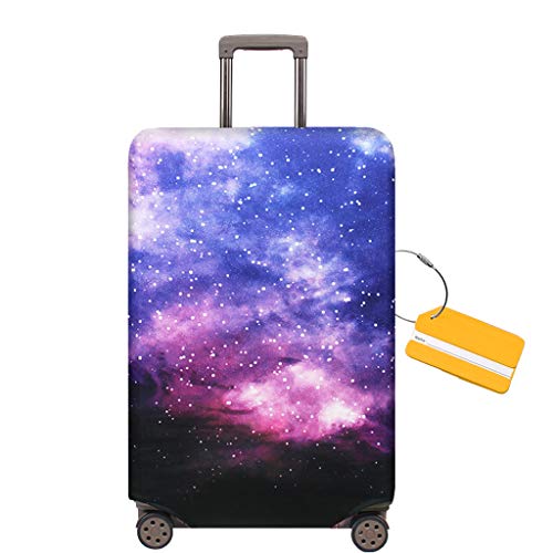 OrgaWise Luggage Cover con Cremallera, Suave de Anti-Polvo, Elástico Cabe 22-28 Pulgadas Funda Maleta (M, L) (Galaxia, XL (29''-32'' Maleta))