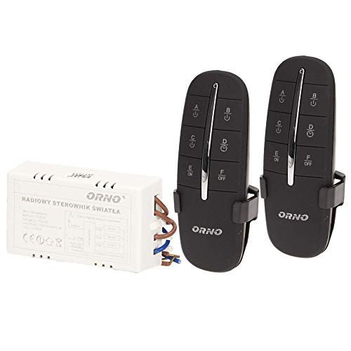 Orno GB-406 Interruptor de luz con Mando a Distancia con Control Remoto de Hasta 3 canales, 1000W, 230-250V (2 control remoto)