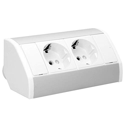 ORNO GM-9005/W-G(GS) 2 Enchufes Cocina Montaje En Superficie de 45 ° 3680W Para Cocina, Oficina y Encimera ORNO GM-9005/W-G(GS) 2 Enchufes Cocina Montaje En Superficie de 45 ° 3680W Para Cocina, Oficina y Encimera