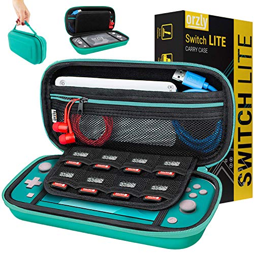 Orzly Funda para Nintendo Switch Lite – Estuche Protector rigida, para Llevar Nueva Switch Lite Consola (2019) y Sus Juegos y Accesorios - Turquesa BLU