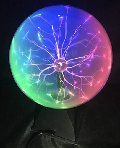 Osairous Luz de bola de plasma, Bola de Luz Esférica Mágica de 6" Lámpara de Rayos Iónicos Sensible al Tacto y al Color de 3 colores