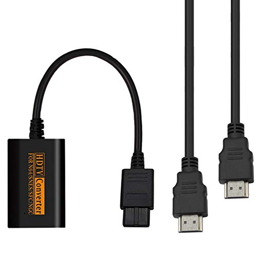 OSISTER7 - Conversor HDMI portátil 720P cabeza Conversión de vídeo y reproducción Audio Escritorio ligero Ultra Claro Consola Juego Hogar Universal para NGC N64 SN