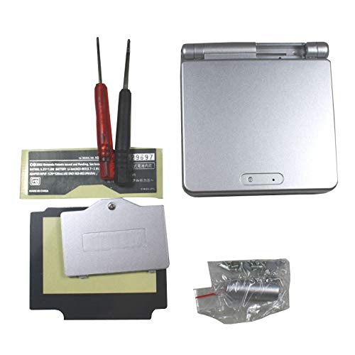 OSTENT Reemplazo de cubierta de caja de carcasa completa compatible para Nintendo GBA SP Gameboy Advance SP - Color plata