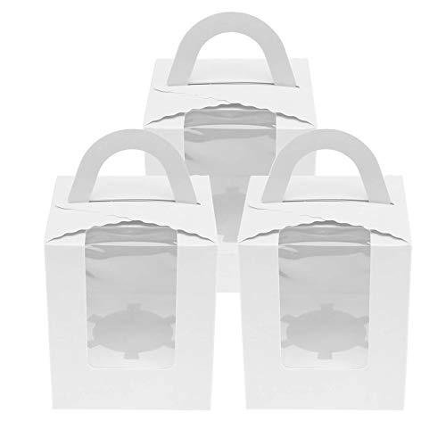 OTOTEC Cajas de regalo con ventana y asa de 9,5 x 9,5 x 11 cm, 20 unidades