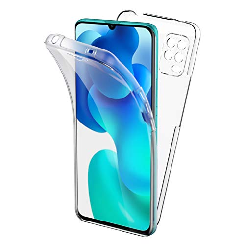 Oududianzi Funda para Xiaomi Mi 10 Lite 5G, 360 Grados Protección Diseñada, Transparente Ultrafino Silicona TPU Frente y PC Back Carcasa Belleza Original Funda de Doble Protección - Transparente