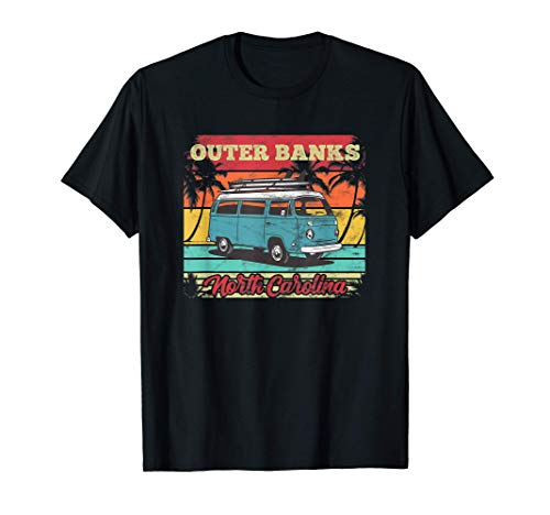 Outer Banks Furgoneta Retro Surfer Bus Vintage Van - Surf Camiseta