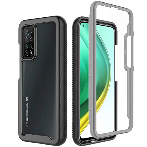 OWKEY Funda Xiaomi Mi 10T 5G/10T Pro 5G + Pantalla Protector Integrado (Protector 2 en 1) Carcasa TPU+PC 360 5X Grado Militar Anti-caída Protección para Xiaomi Mi 10T/10T Pro 5G -Transparente (6.67")