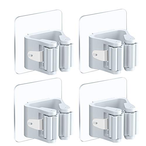 Owoda 4 Piezas Colgador Escoba y Fregona, Soport de Fregonas Autoadhesivo Multifunción,Sin Taladro, Ajustable Estante de Escobas, Colgador de Escobas Organizador para Cocina, Baño, Garaje (Blanca) Owoda 4 Piezas Colgador Escoba y Fregona, Soport de Fregonas Autoadhesivo Multifunción,Sin Taladro, Ajustable Estante de Escobas, Colgador de Escobas Organizador para Cocina, Baño, Garaje (Blanca)
