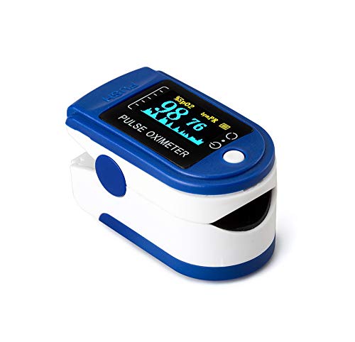 Oxímetro dedo, Pulsioximetro de dedo profesional portátil con pantalla LCD para mediciones de pulso (PR) y saturación de oxígeno (SpO2)