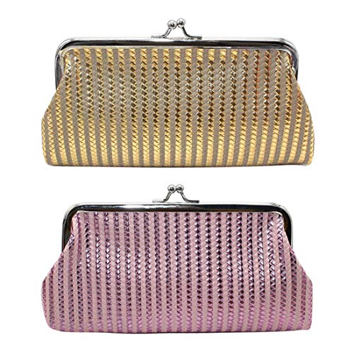Oyachic 2 Piezas Monedero con Cierre Clic Clac Kiss Lock Coin Purse Cartera Billetera Bolsa de Cambio para Mujeres Niñas Oyachic 2 Piezas Monedero con Cierre Clic Clac Kiss Lock Coin Purse Cartera Billetera Bolsa de Cambio para Mujeres Niñas