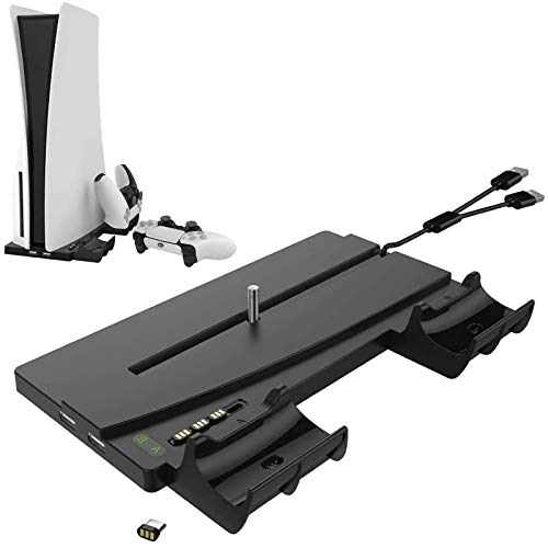 Ozvavzk Estación de carga vertical para mando dual PS5 Dual Shock 5 con 4 puertos de carga tipo C para Sony Playstation 5 DE/UHD y Playstation 5, control inalámbrico, 2 puertos USB Ozvavzk Estación de carga vertical para mando dual PS5 Dual Shock 5 con 4 puertos de carga tipo C para Sony Playstation 5 DE/UHD y Playstation 5, control inalámbrico, 2 puertos USB