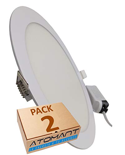 Pack 2x Panel LED redondo 20w, corte 220mm. Color Blanco Neutro (4500K) tamaño exterior 240mm. Driver incluido. A++