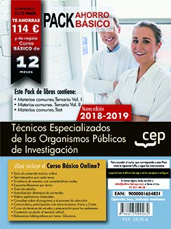 Pack Ahorro Basico: Técnicos Especializados de los Organismos Públicos de Investigación Pack Ahorro Basico: Técnicos Especializados de los Organismos Públicos de Investigación