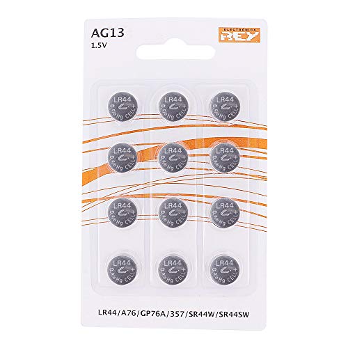 Pack de 12 Pilas AG13 1,5V Tipo Botón de Litio, LR44, A76, GP76A, 357, SR44W, SR44SW Pack de 12 Pilas AG13 1,5V Tipo Botón de Litio, LR44, A76, GP76A, 357, SR44W, SR44SW