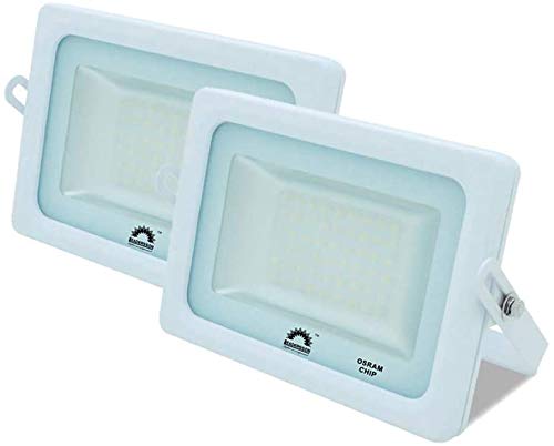 PACK DE 2, Focos led exterior, focos led, foco led, 100w 6500k, LED OSRAM Proyector Led para Exterior Iluminación fachadas, patios, IP65 Blanco [Clase de eficiencia energética A++]