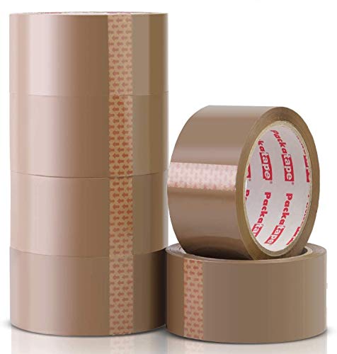 Packatape 6 Rollos Cinta Embalar Adhesiva 48MMx 66M para Cajas y Paquetes Ideal para Envíos y Mudanzas - Precinto Embalar Extrafuerte y Resistente – Color Marrón Packatape 6 Rollos Cinta Embalar Adhesiva 48MMx 66M para Cajas y Paquetes Ideal para Envíos y Mudanzas - Precinto Embalar Extrafuerte y Resistente – Color Marrón