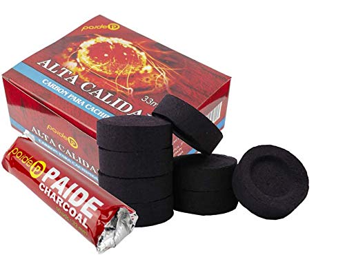 PAIDE - Discos de carbón para quemador, incienso, incensario, ahumar, shisha, hookah, narguile, cachimba (10 rollos, 100 unidades) PAIDE - Discos de carbón para quemador, incienso, incensario, ahumar, shisha, hookah, narguile, cachimba (10 rollos, 100 unidades)