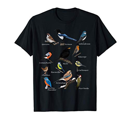 Pájaro Observador de Aves Mirlo Herrerillo Gorrión Biólogo Camiseta