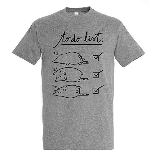 Pampling To Do List - Gatos, Camiseta Hombre, Gris, L Pampling To Do List - Gatos, Camiseta Hombre, Gris, L