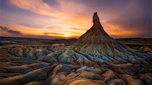 PANDABOOM Puzzle para Adultos 1500 Piezas, Hermosa Puesta De Sol sobre Castildetierra En El Parque Natural Denas Reales, Navarra, España, Regalo De Cumpleaños Único