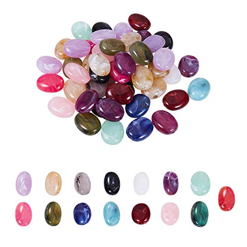 PandaHall Elite 150 cuentas de acrílico ovaladas de imitación de 15 colores, cuentas separadoras para collares, pendientes, pulseras, colgantes, bisutería. PandaHall Elite 150 cuentas de acrílico ovaladas de imitación de 15 colores, cuentas separadoras para collares, pendientes, pulseras, colgantes, bisutería.